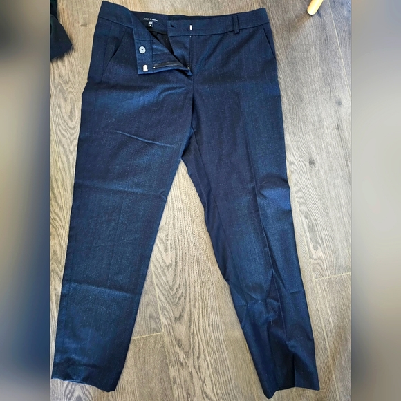 Judith and Charles wool pencil trousers, pinstripe navy - Picture 1 of 3